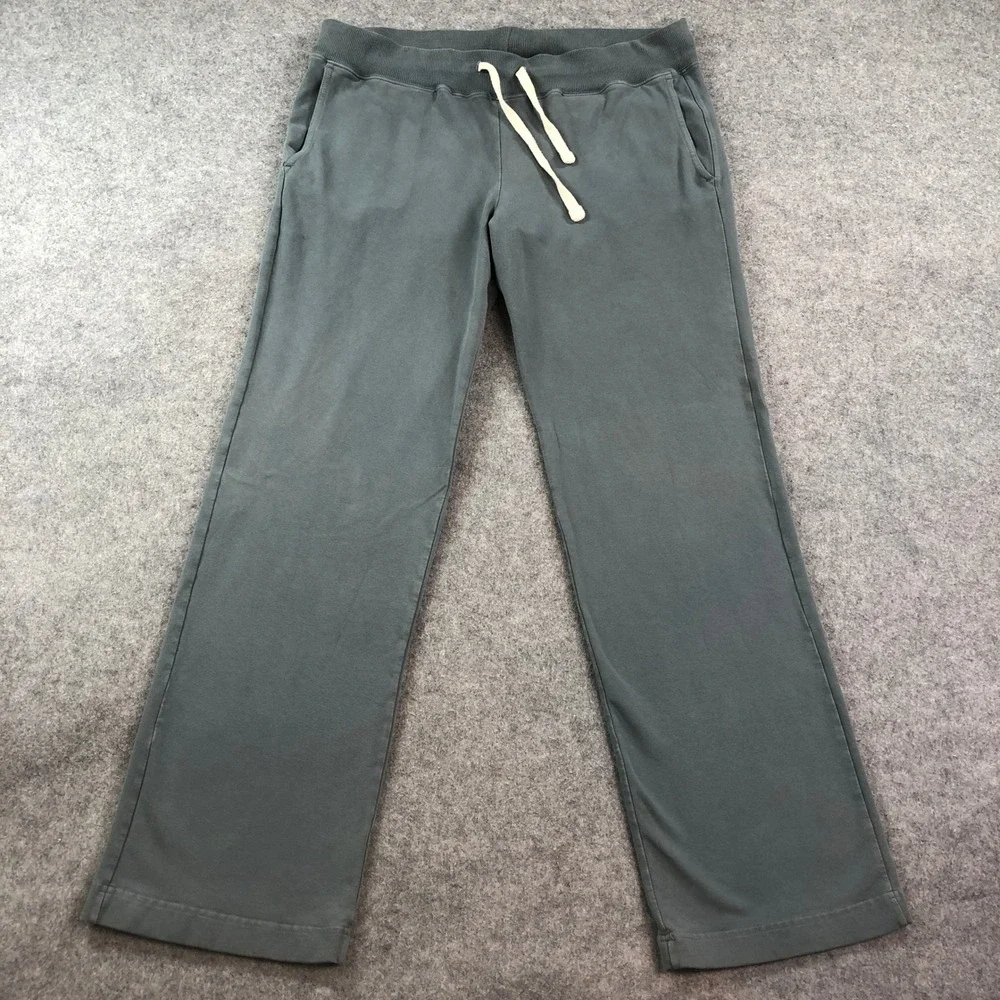 American Giant Mens Sweatpants XL Blue Made in USA Heavyweight Drawstring Cotton